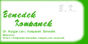 benedek kompanek business card